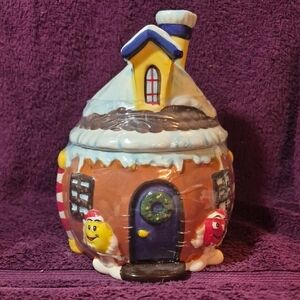 Red And Yellow M&M House Cookie Jar Candy Jar Kitchen